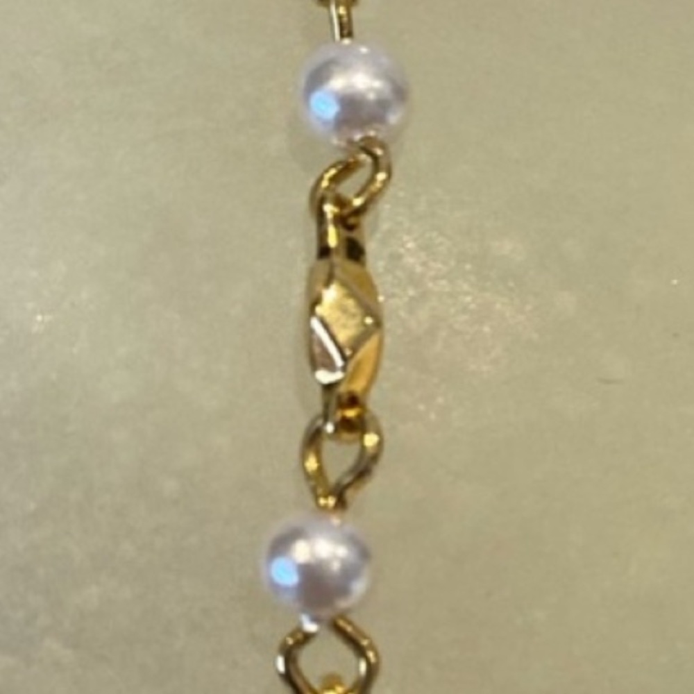 Napier Gold and Pearl Chain Bracelet - Picture 2 of 7